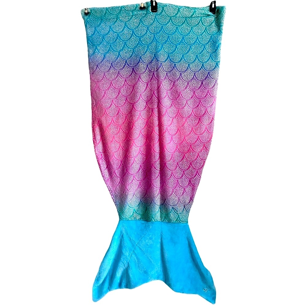 NWOT Justice Mermaid Tail Blanket 60” x 25” Pink Purple Blue